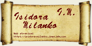 Isidora Milanko vizit kartica